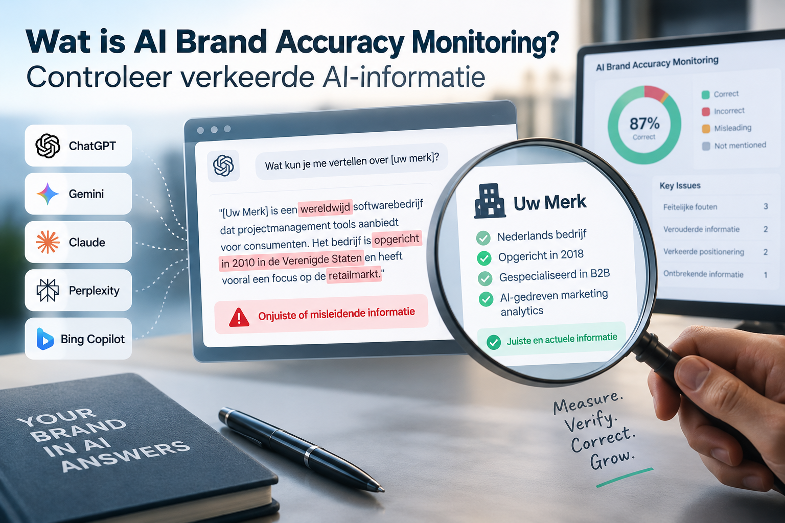 Wat is AI Brand Accuracy Monitoring? Controleer verkeerde AI-informatie