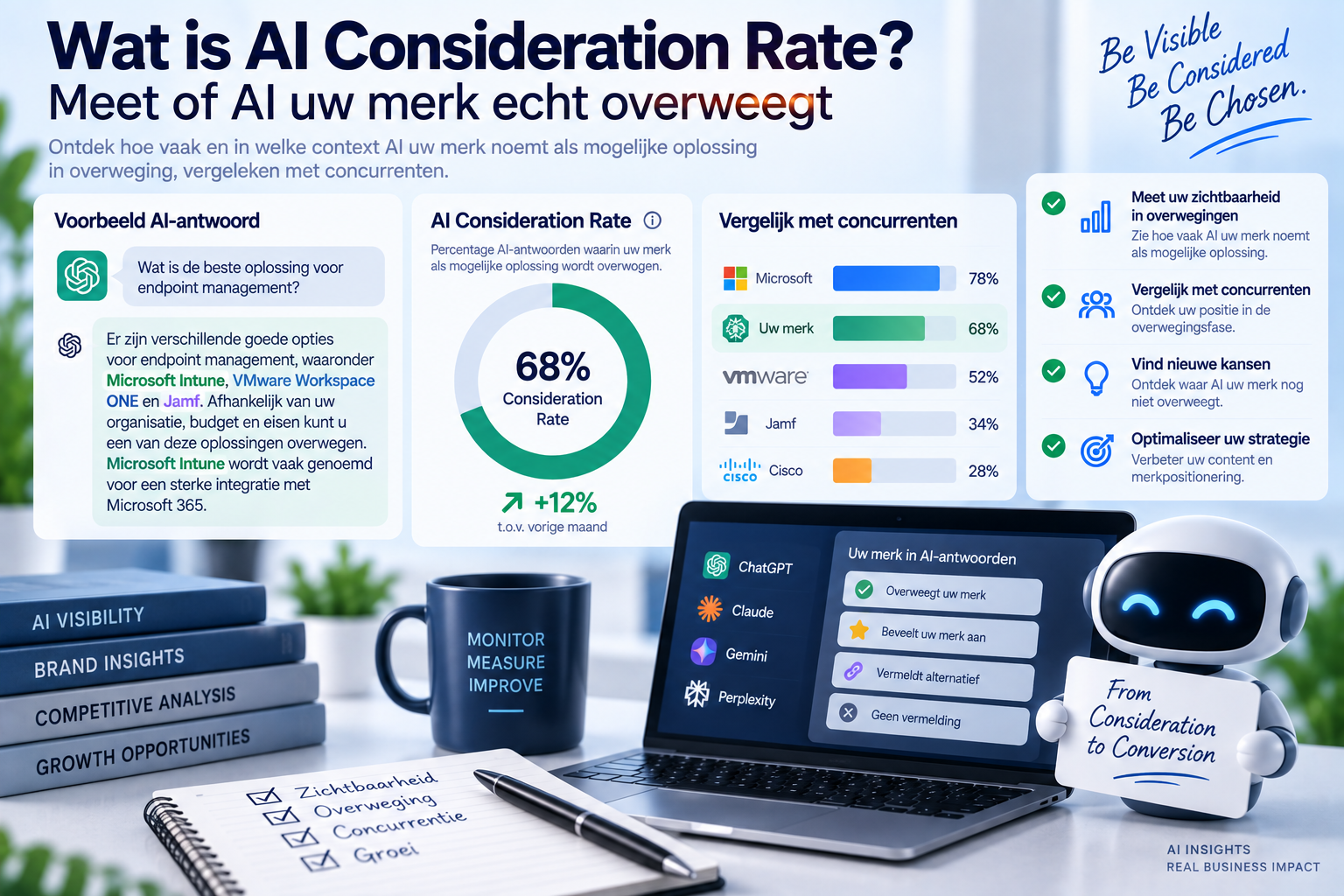 Wat is AI Consideration Rate? Meet of AI uw merk echt overweegt