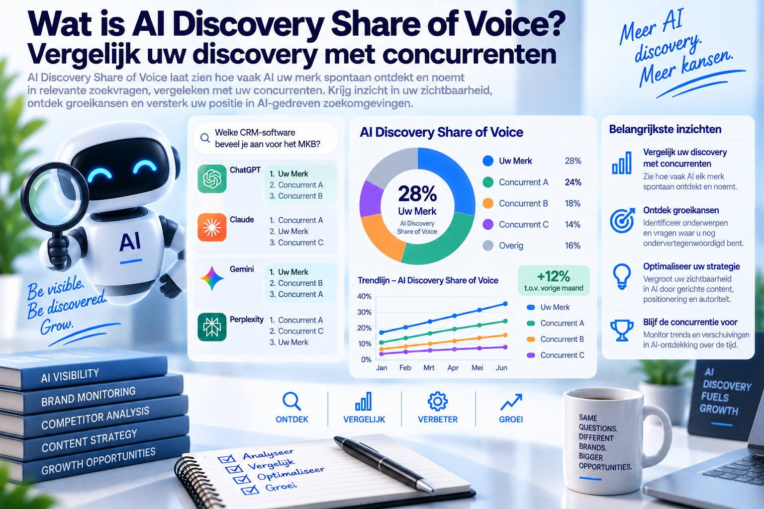 Wat is AI Discovery Share of Voice? Vergelijk uw discovery met concurrenten