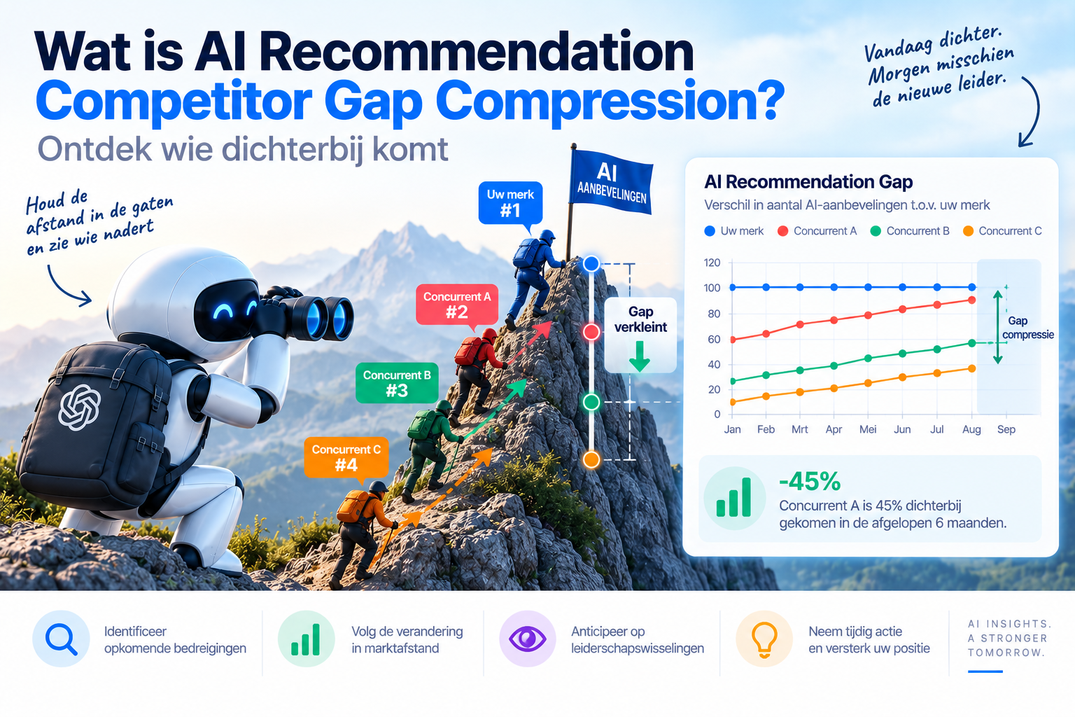 Wat is AI Recommendation Competitor Gap Compression? Ontdek wie dichterbij komt