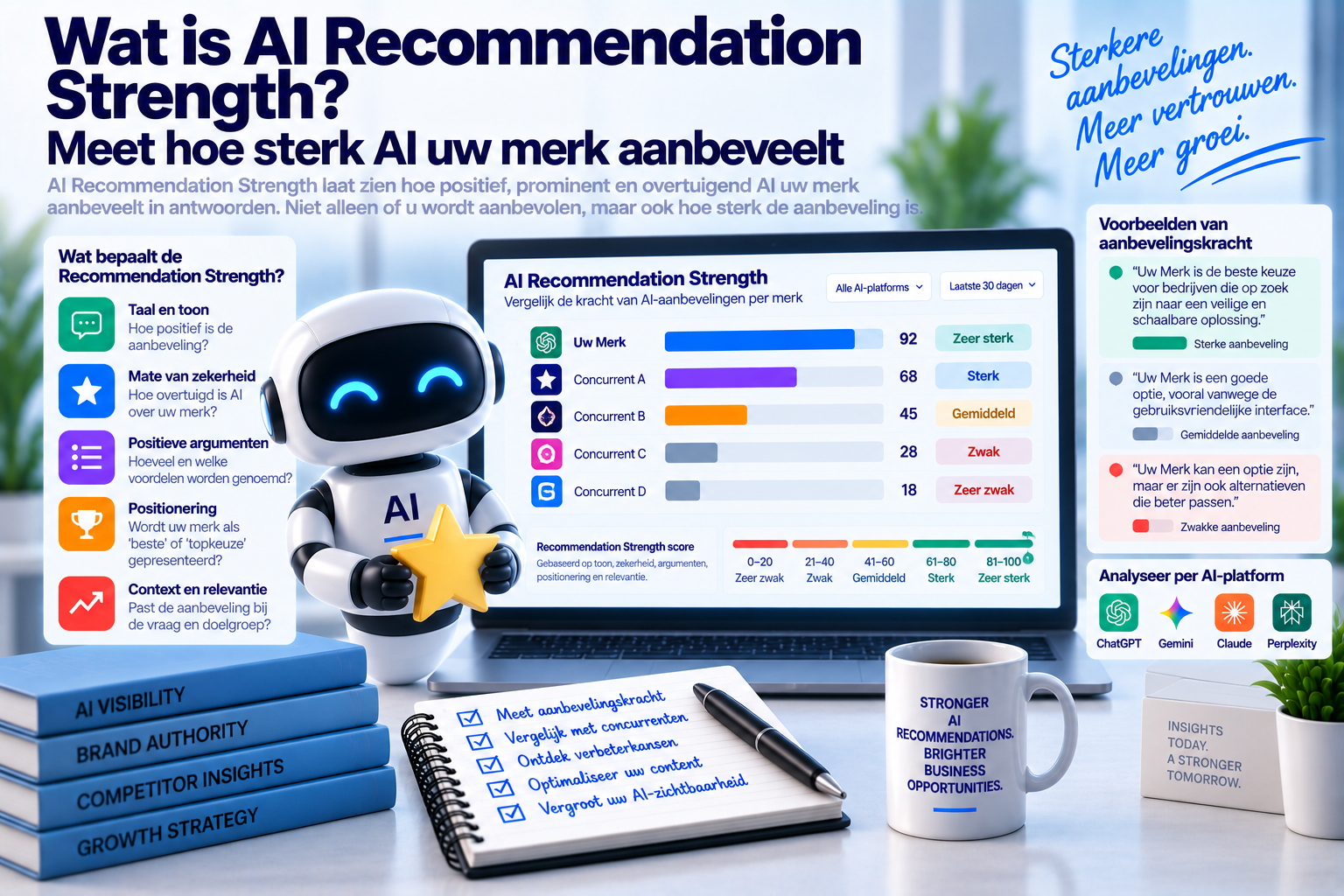 Wat is AI Recommendation Strength? Meet hoe sterk AI uw merk aanbeveelt