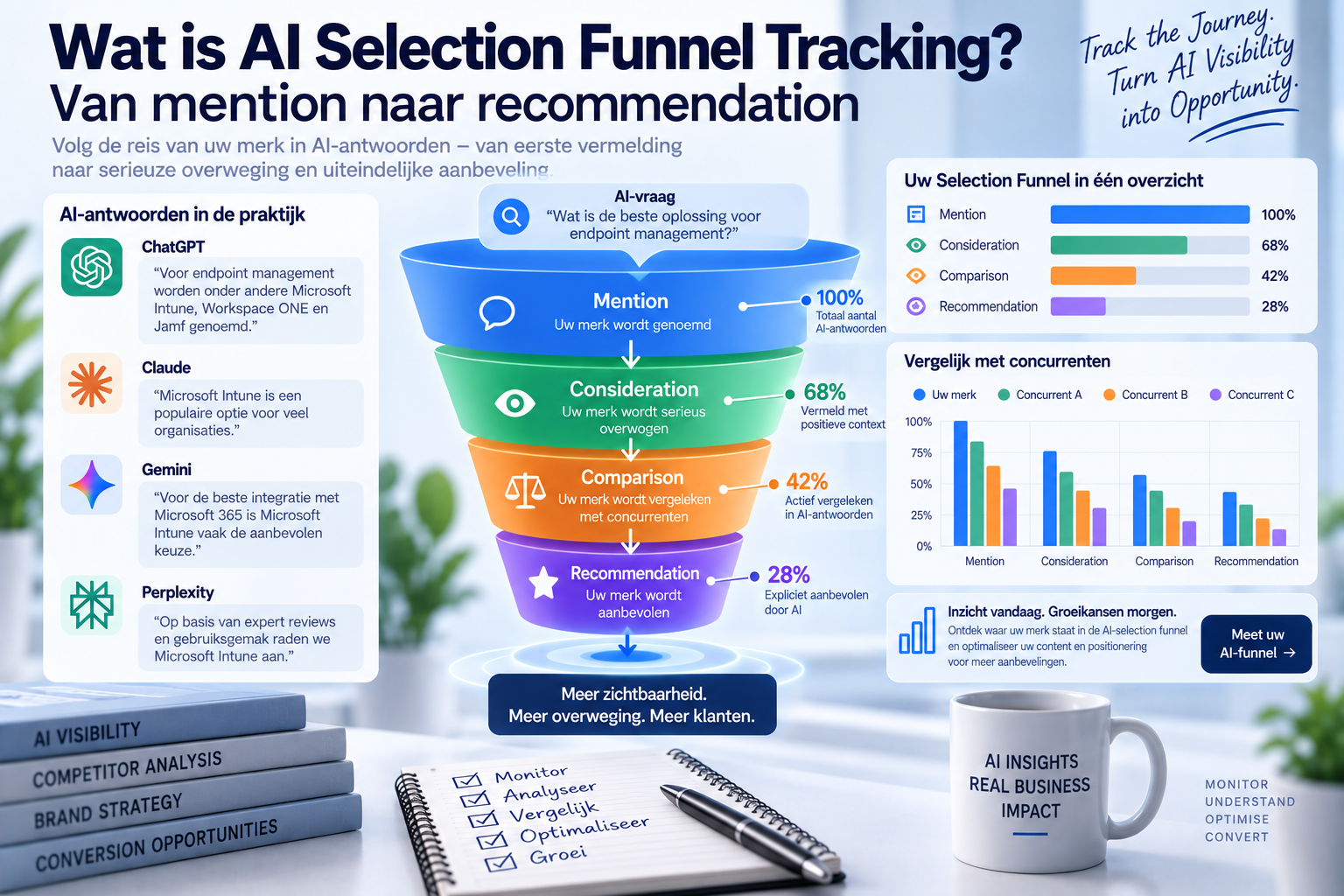 Wat is AI Selection Funnel Tracking? Van mention naar recommendation